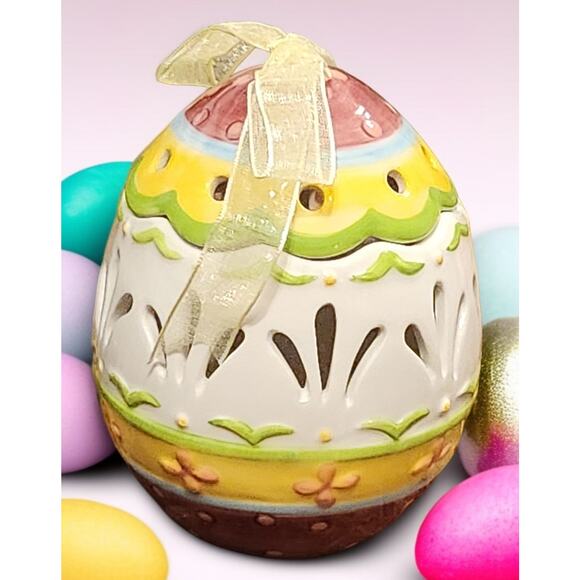 Fitz and Floyd Basket and Bows Collection Tea Light NIB Easter Spring - Picture 5 of 7
